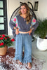 Ruffled Soul Elastic Waist Denim Pants - Denim