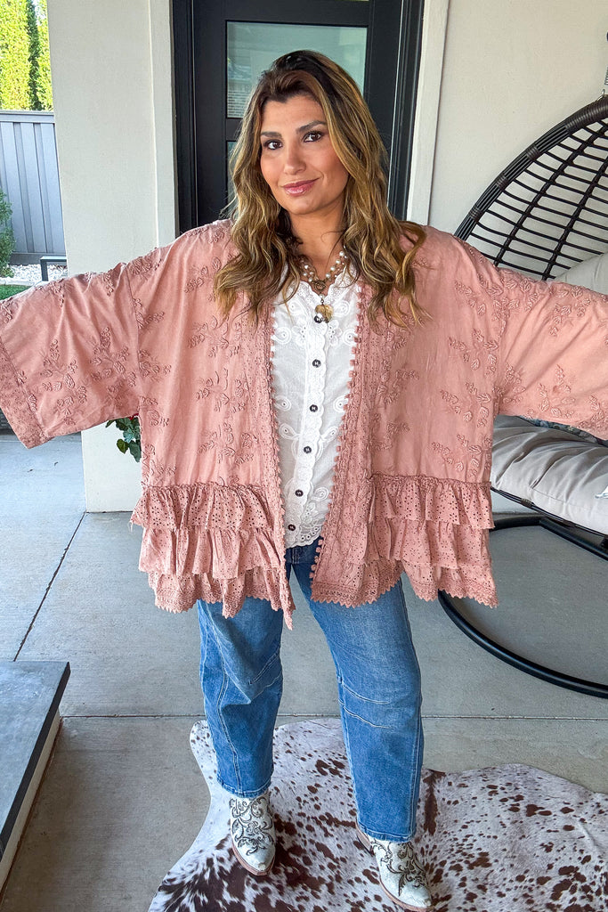 Terra Cotta Spice Cardigan - 100% Cotton - Rust 