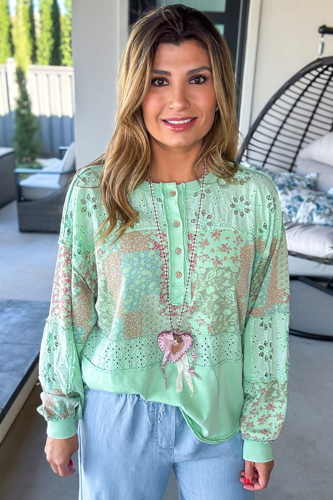Atlantis Charm Top - 100% Cotton - Green - SALE
