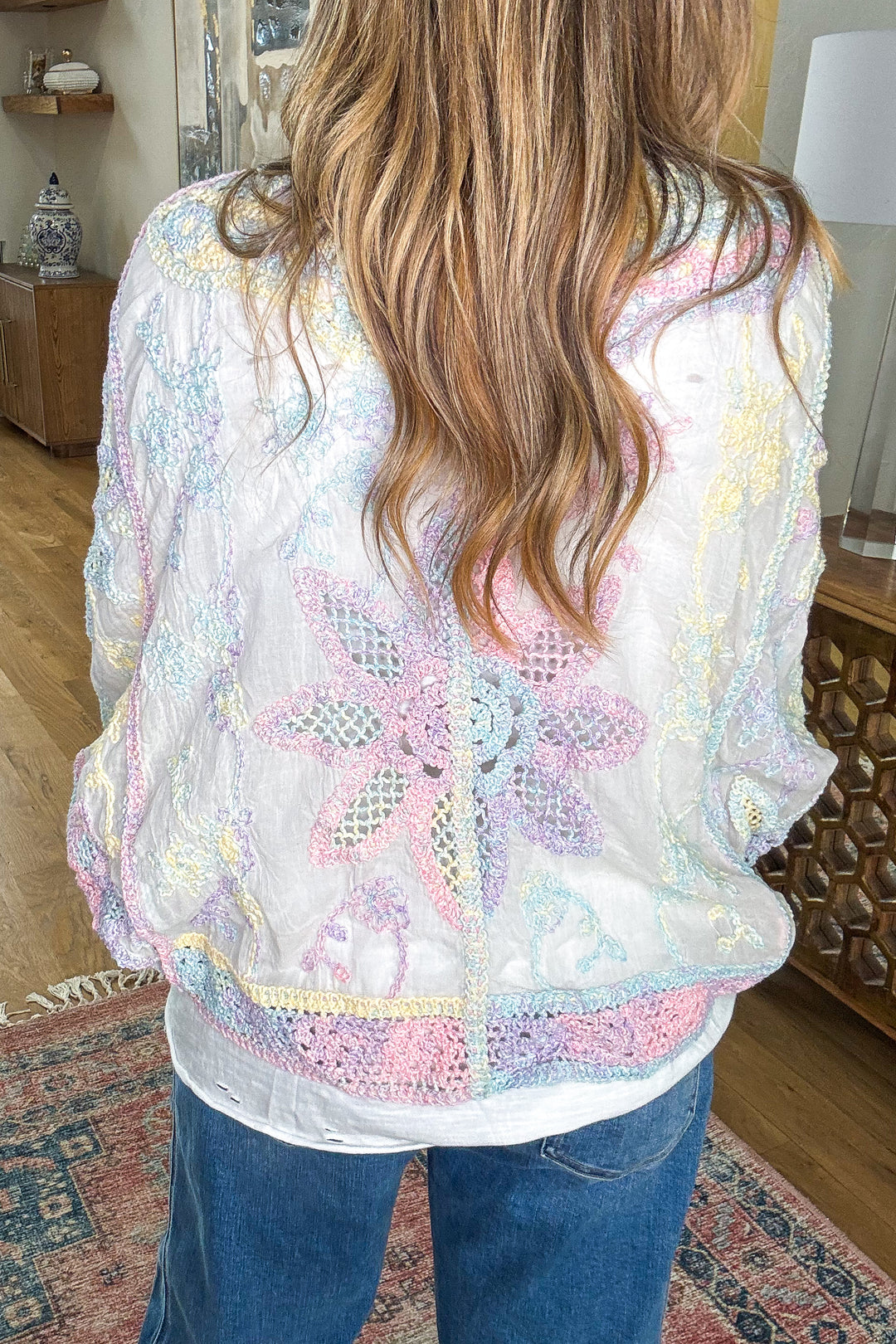 Gentle Confidence Crochet Cardigan - Rainbow