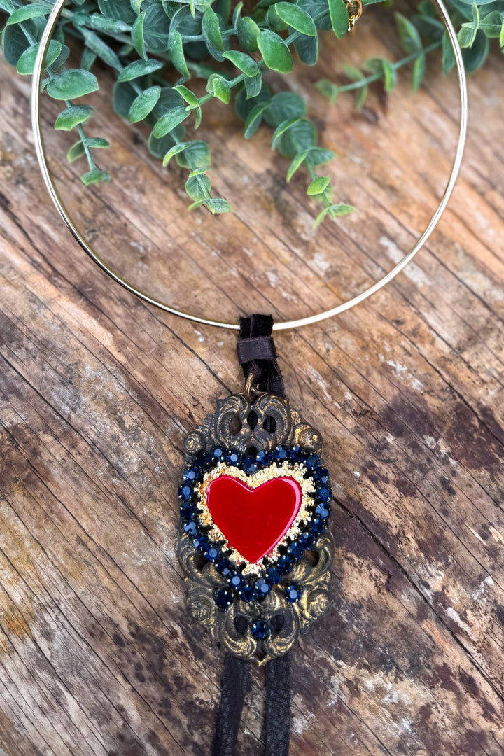 Sacred Heart Statement Necklace – One of a Kind Handmade Piece IX