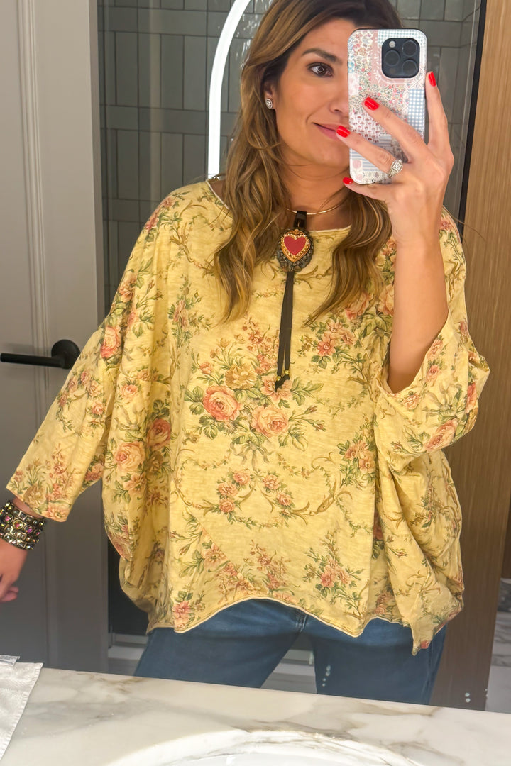 Vintage Garden Oversized Top - 100% Cotton