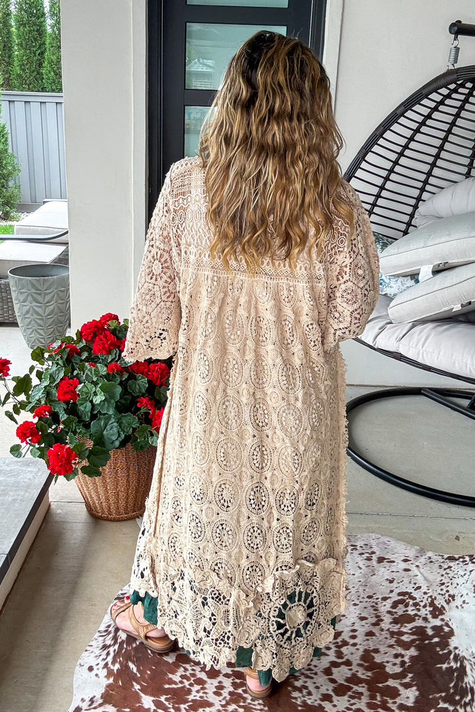 PRE ORDER: Whispering Lace Crochet Duster - 100% COTTON - MADE IN USA