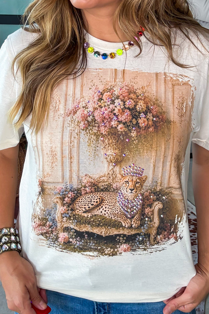 Garden Glam Cheeta Tee - 100% Cotton