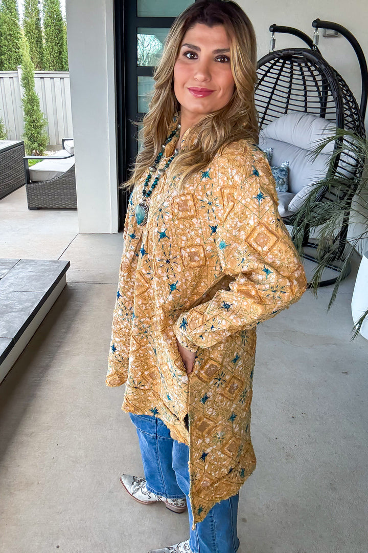 PRE ORDER: Golden Mesa Handmade Embroidered Tunic - 100% Cotton
