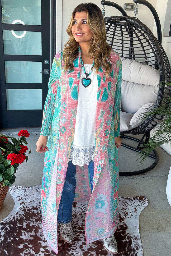 Forever Radiant MAXI Duster- Green- SALE