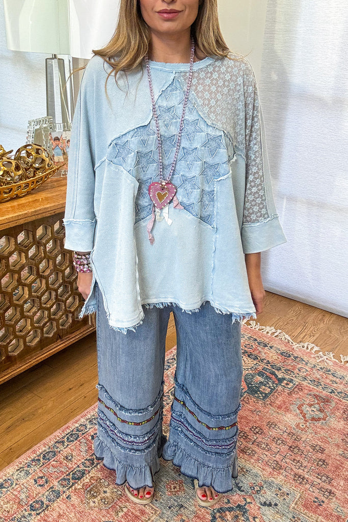 Star Energy Top - Blue - 100% Cotton