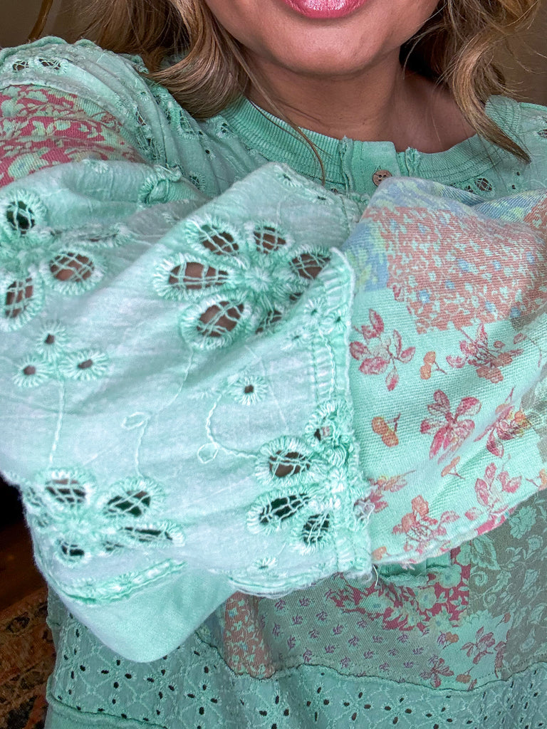 Atlantis Charm Top - 100% Cotton - Green