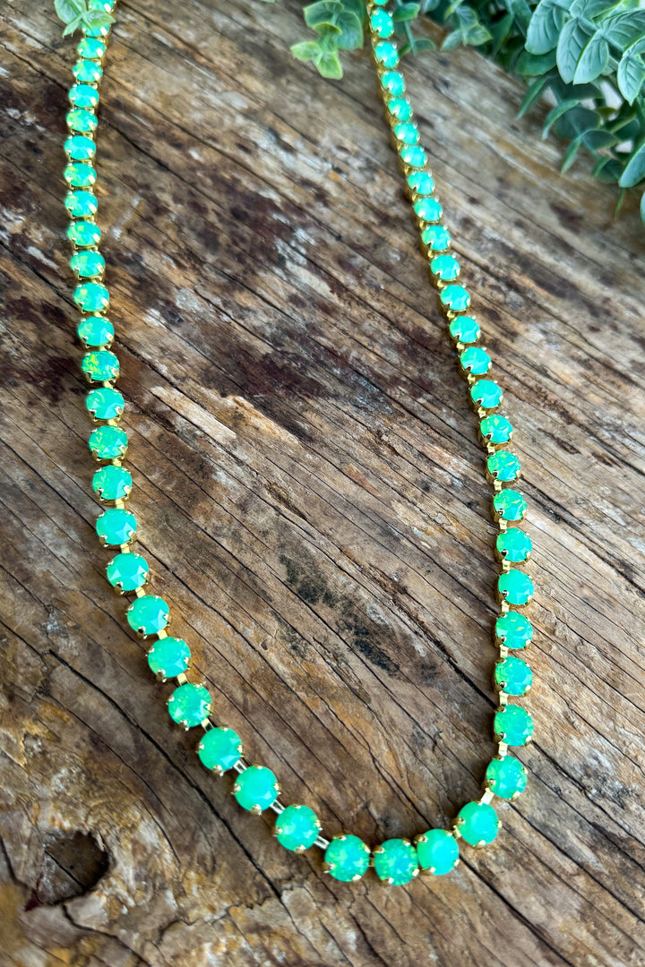 WAFA Crystal Necklace - Long 30" - Mint