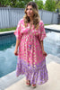 Sunset Paisley Dream Maxi Dress - Pink