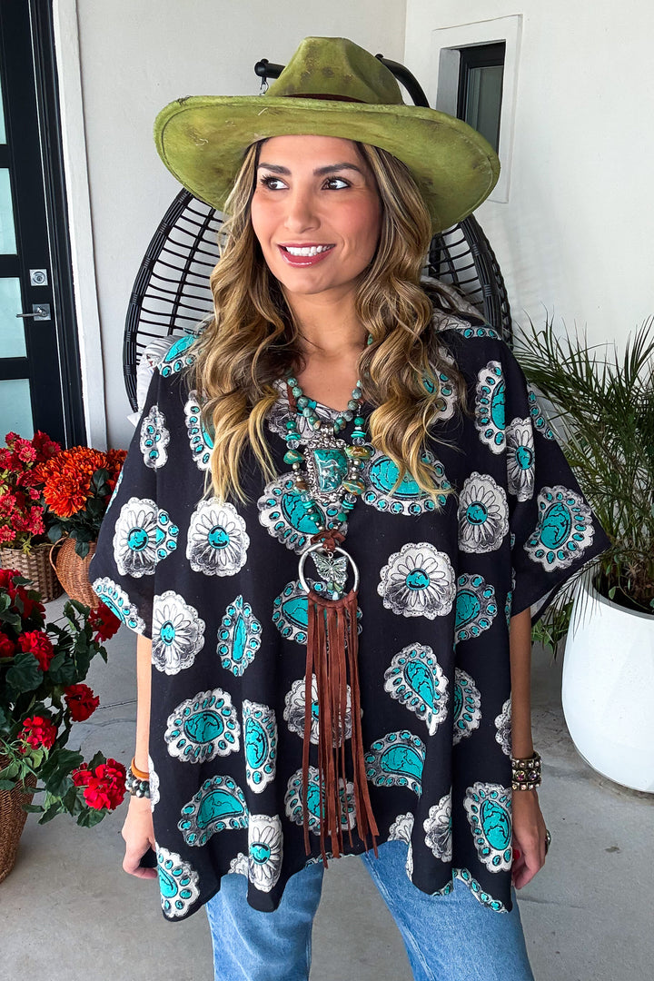 Concho Oversized Top Linen Feel - 100% Cotton