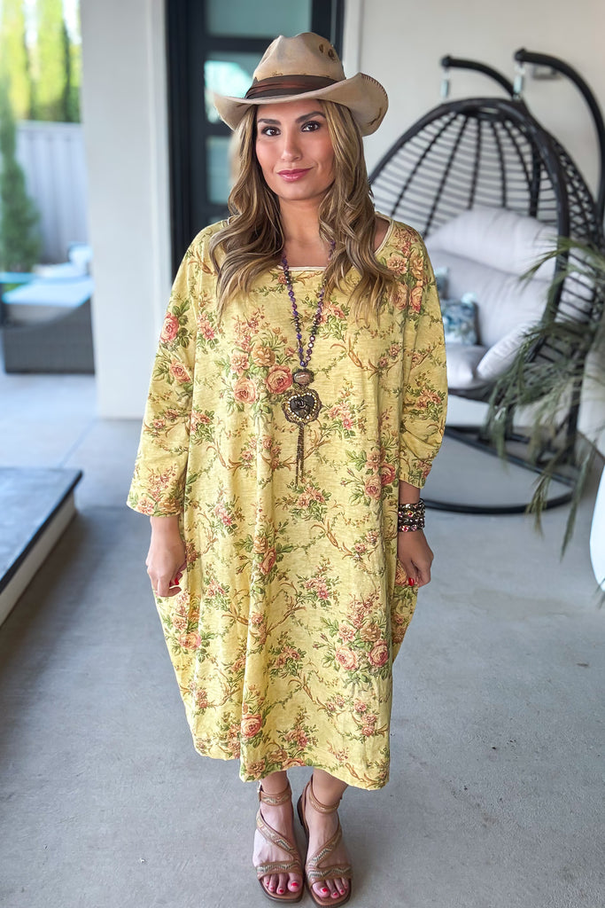 PRE ORDER: Vintage Garden Oversized Tunic Dress - 100% Cotton