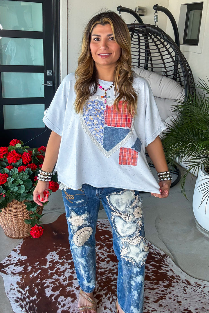 Denim Darling Top - Sky Blue - Cotton Blend