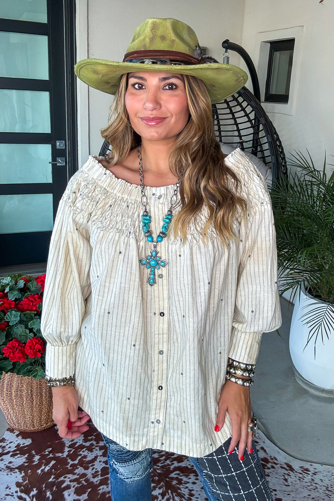 Blue Ridge Vintage Tunic - 100% Cotton - Natural