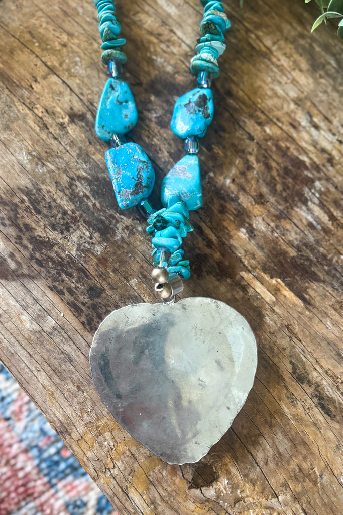 Desert Soul Turquoise Statement Necklace - Silver Plated Overlay