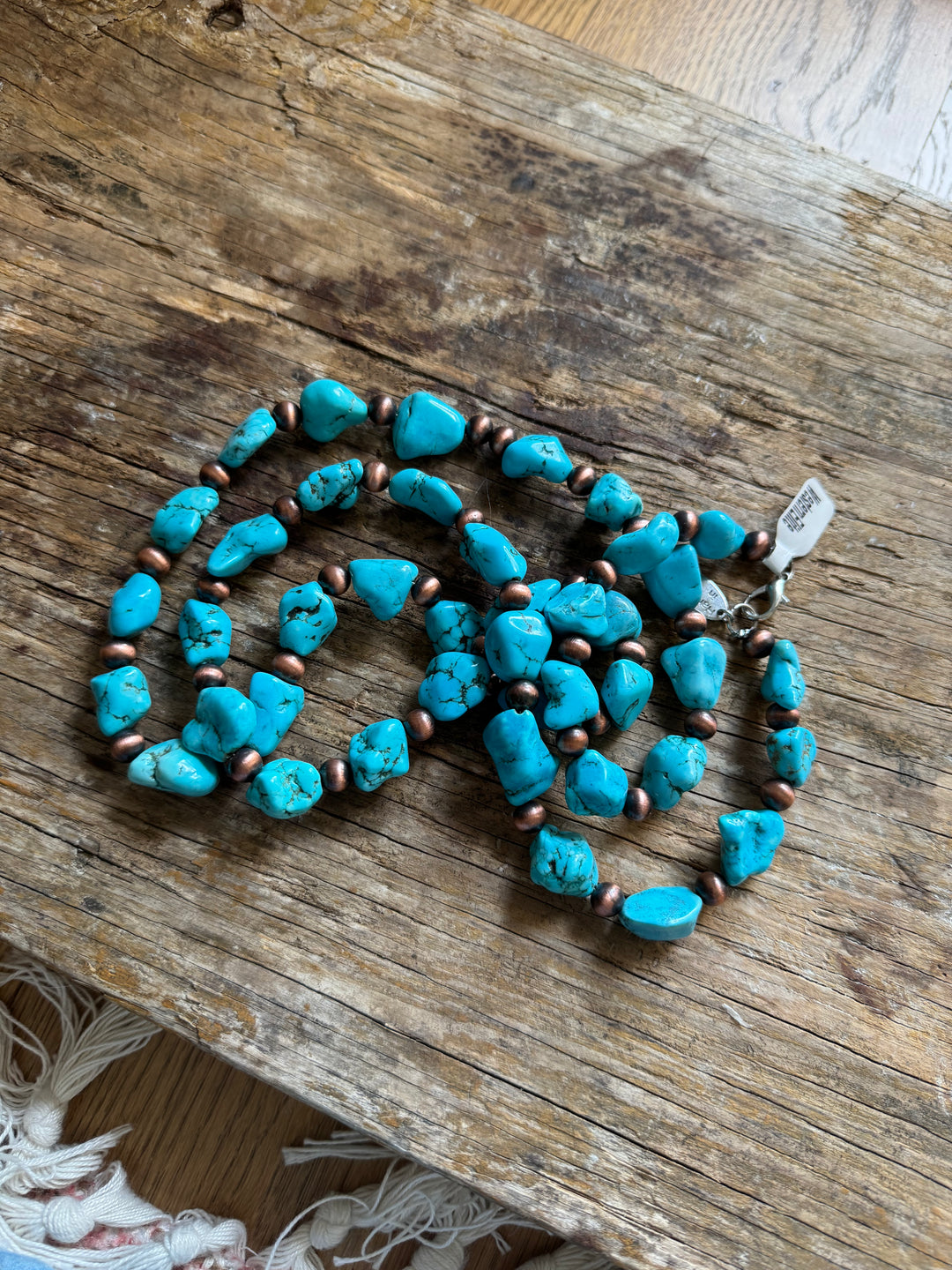 Turquoise pebbles necklace - handmade in Texas