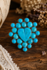 Queen Heart Statement Ring - Silver Plated - Turquoise