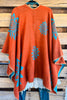 Painted Flower Poncho - Orange