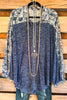 Timeless Beauty Oversized  Top - Blue