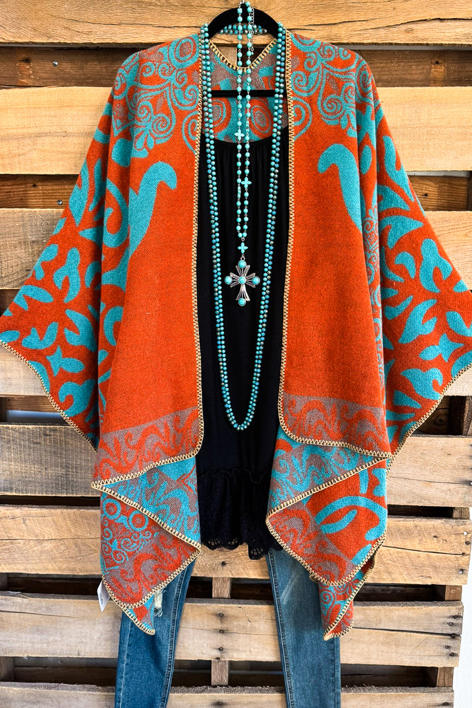 Day Dreamer Poncho - Orange