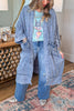 Starstruck Favor Oversized Duster - Denim - Cotton Blend