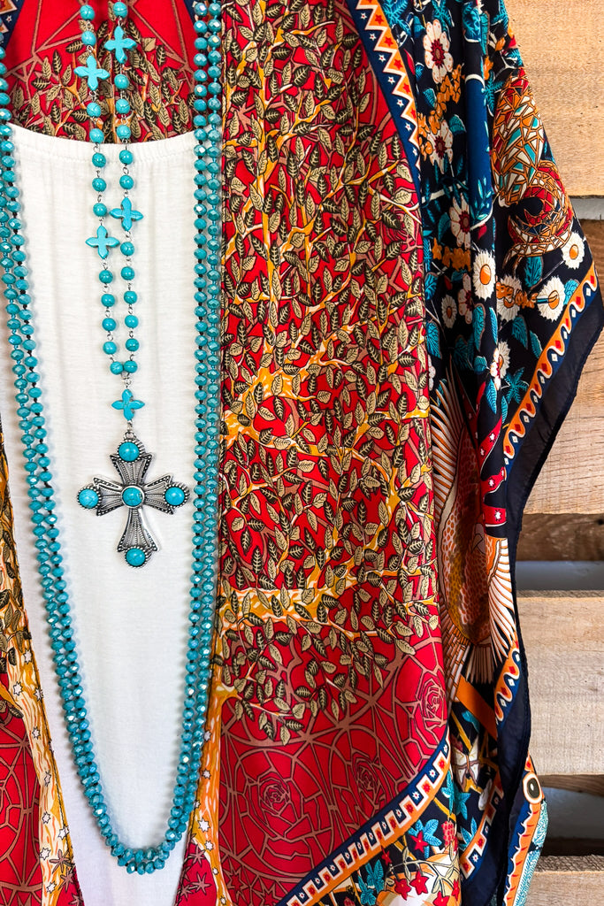 Ample Beauty Kimono - Blue Orange