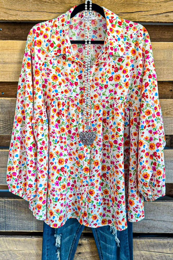 With You In Mind Oversized Blouse - Apricot