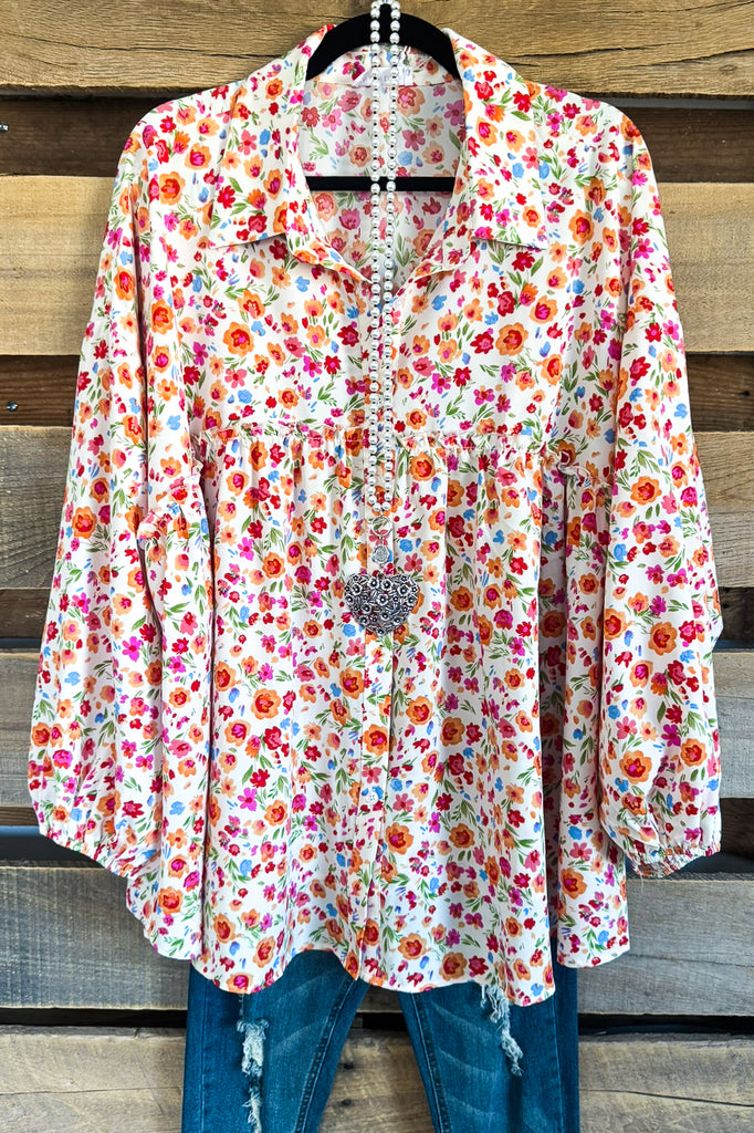 With You In Mind Oversized Blouse - Apricot
