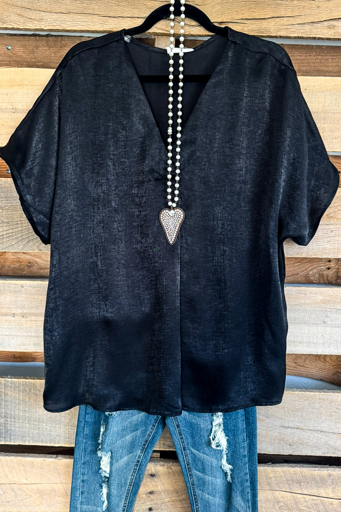 Shine With Passion Oversized Top - Black
