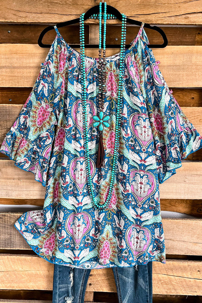 Persian Charm Tunic - Multi-Turquoise