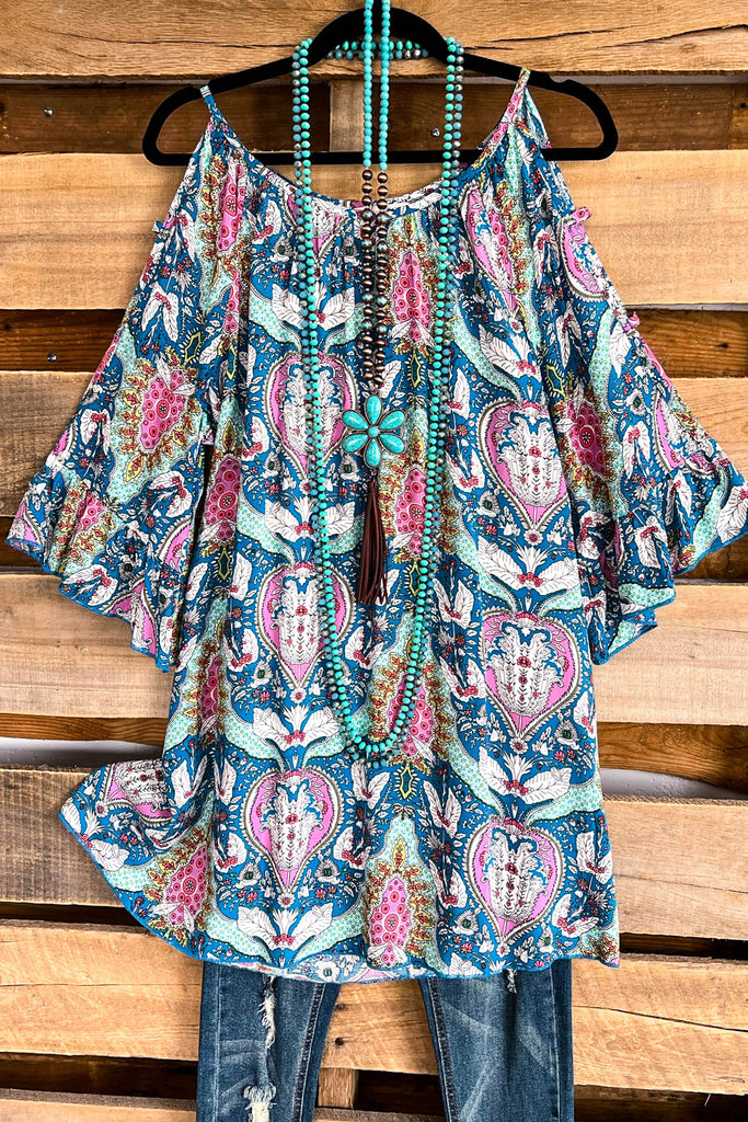 Persian Charm Tunic - Multi-Turquoise - SALE