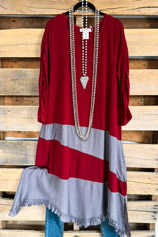 Hour Of Love Top - Crimson - 100% COTTON - SALE