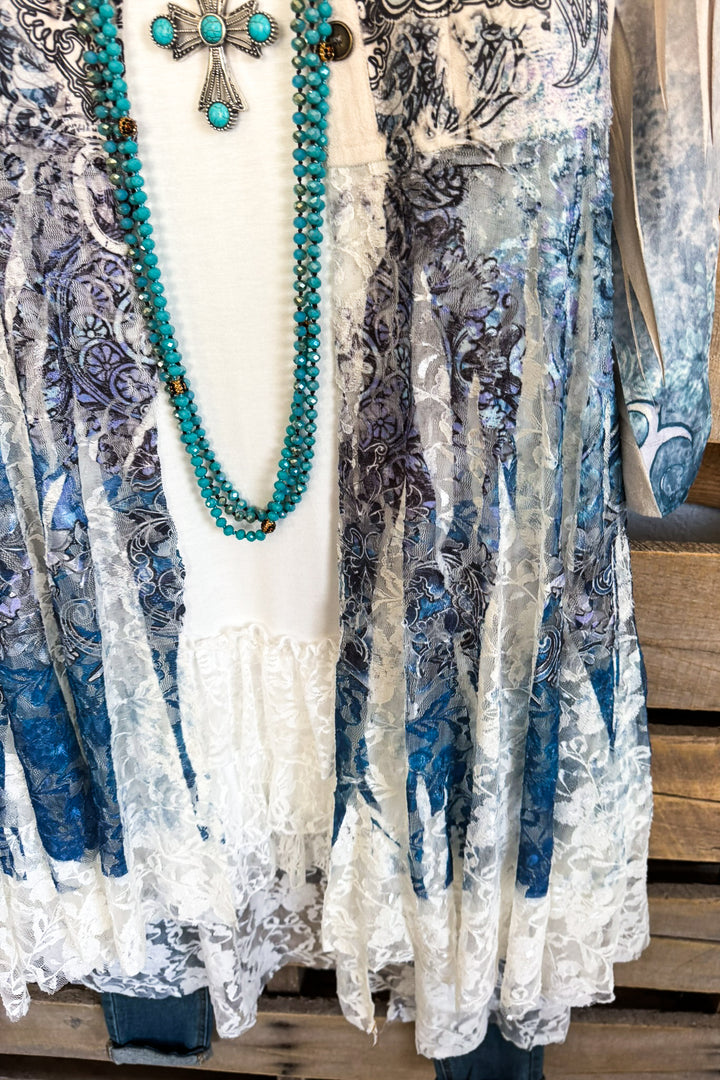 AHB EXCLUSIVE: SUEDE AND LACE Duster - IV/Navy - SALE