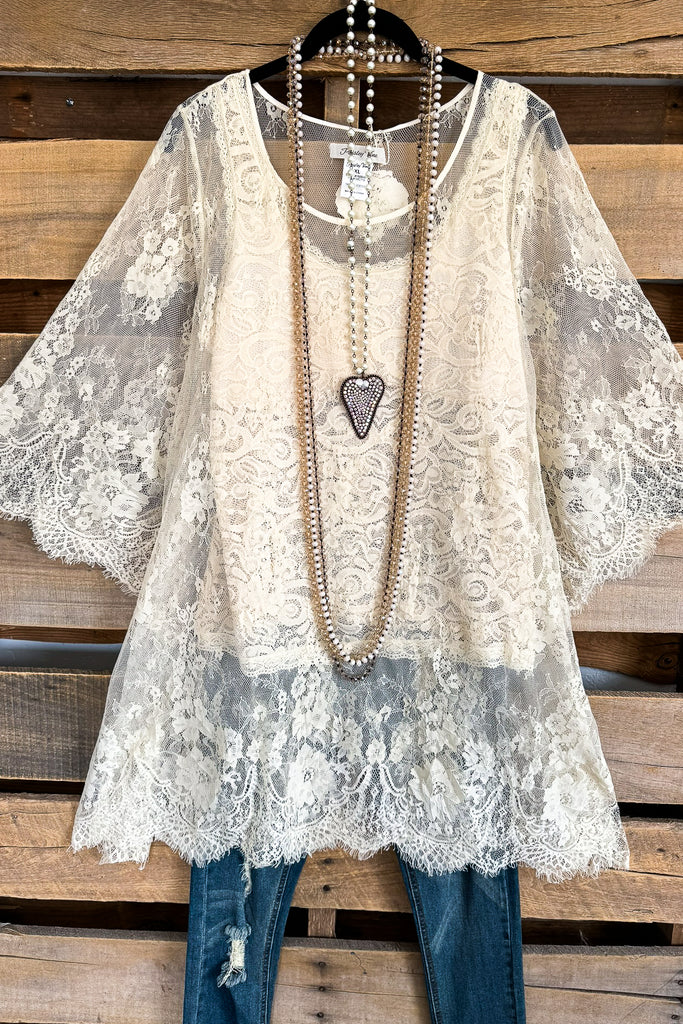 Sheer Enchantment Top - Beige