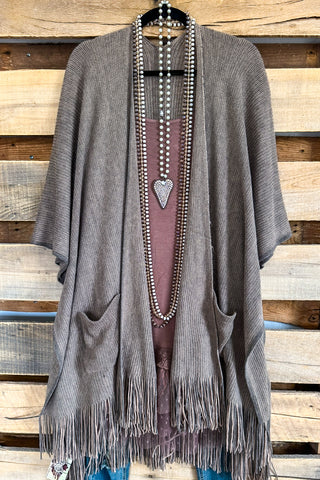 Cozy Up Kimono - Gray