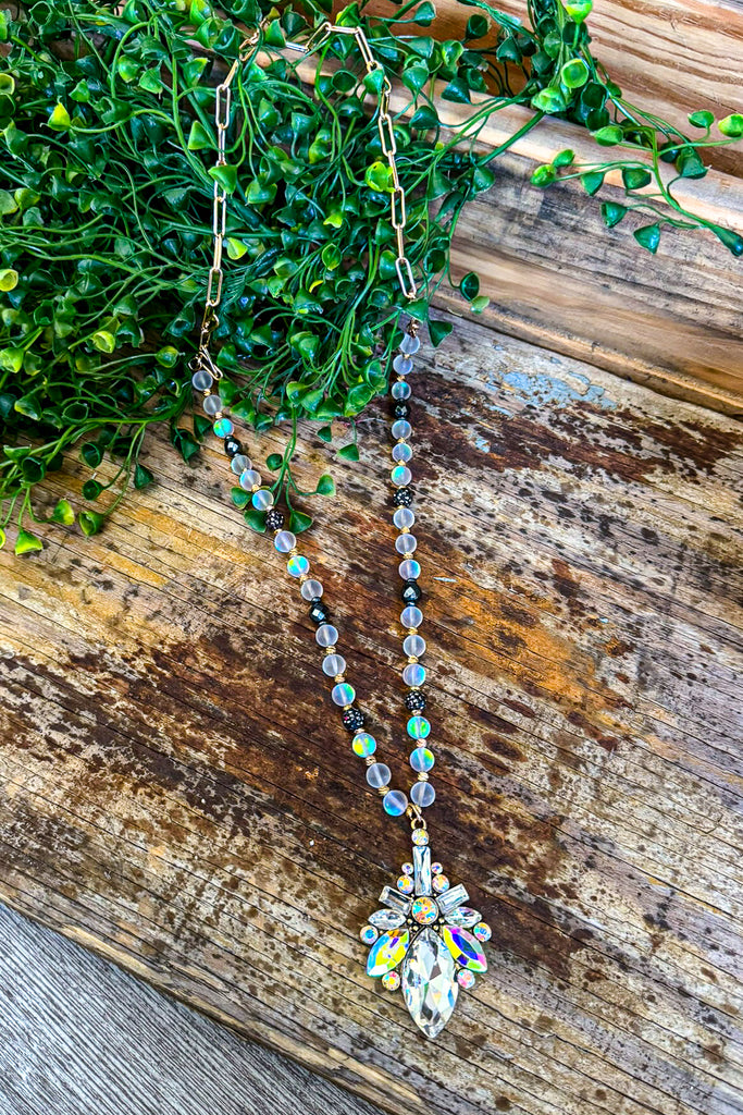 Aurora Beaded Chain Necklace - Aura Borealis