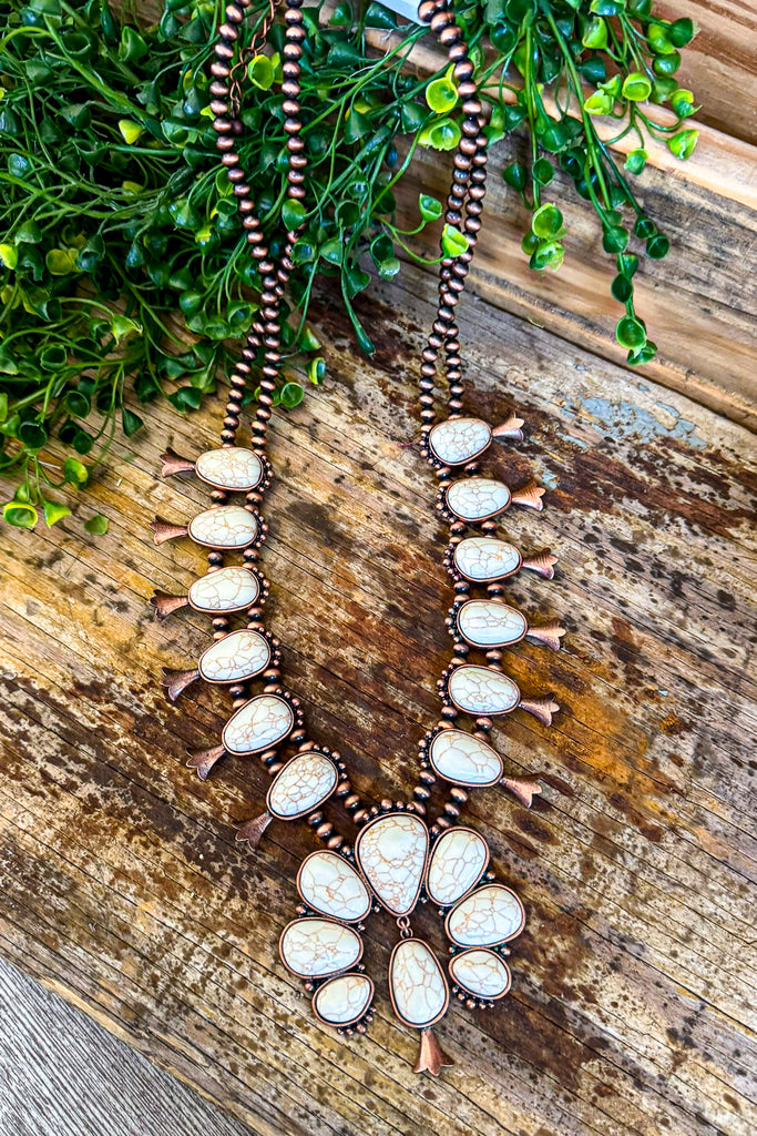 She Can't Be Tamed Squash Blossom Necklace - Copper