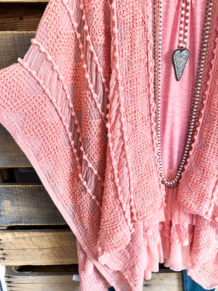 Boho Vibes Oversized Kimono - Coral