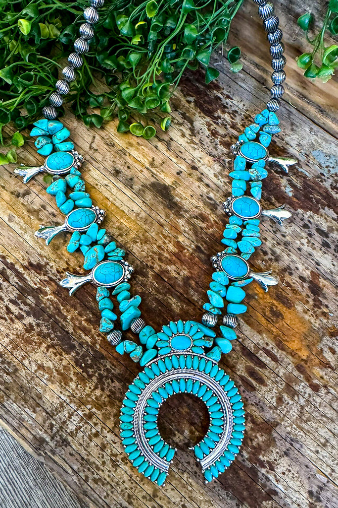Turquoise Sun Squash Blossom - Turquoise