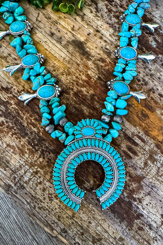 Turquoise Sun Squash Blossom - Turquoise