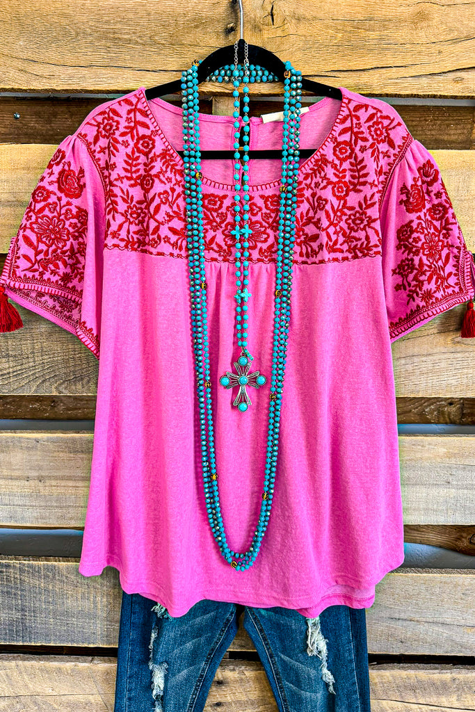 Frist In Line Top- Hot Pink