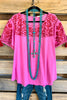 Frist In Line Top- Hot Pink