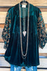 My Velvet Crush Velvet Tunic - Hunter Green