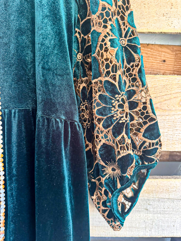 My Velvet Crush Velvet Tunic - Hunter Green