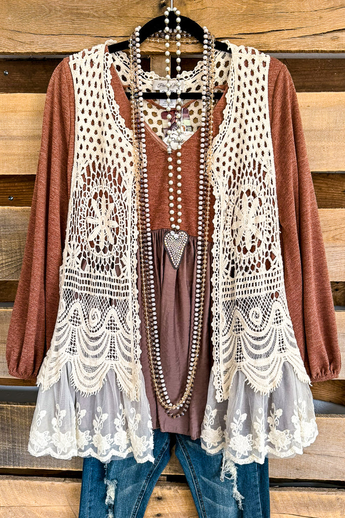 AHB EXCLUSIVE: Seaside Road Trip Crochet Vest - Beige - 100% COTTON