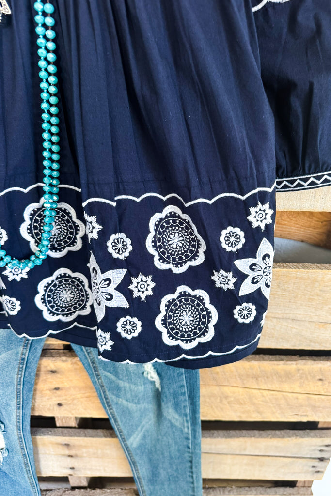 AHB EXCLUSIVE: Move With A Purpose Tunic -  Navy - 100% COTTON