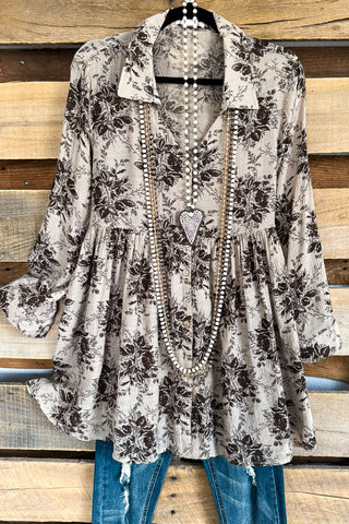 All In Love Tunic - Taupe/Pink