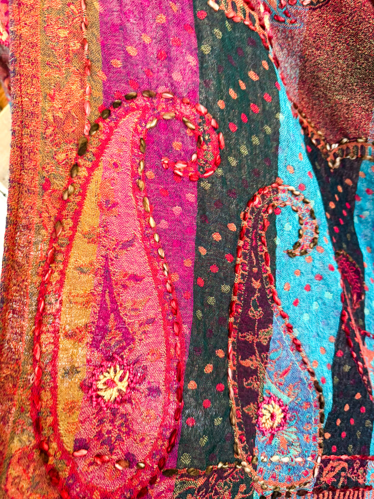 NATURAL FABRICS: Pouring Out My Love Wool Ruana - Multi - 100% WOOL