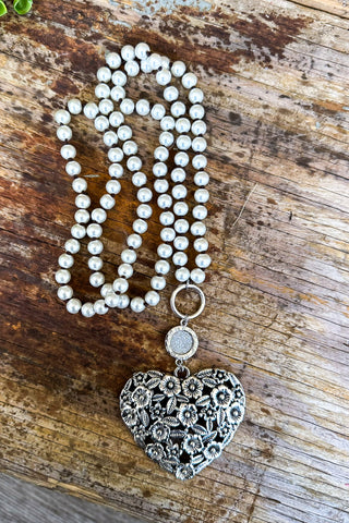 As You Cross My Mind Necklace - Pearls & Rhinestones