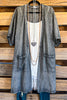 Talking Brilliance Cardigan - Gray - 100% LINEN